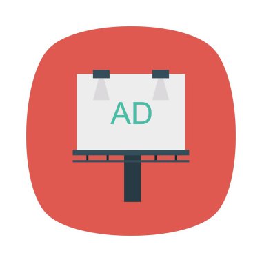 reklam panosu düz simge, vektör, illüstrasyon