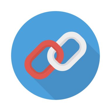 URL link chain flat icon, vector, illustration