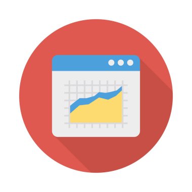 analitik grafik düz simge, vektör, illüstrasyon