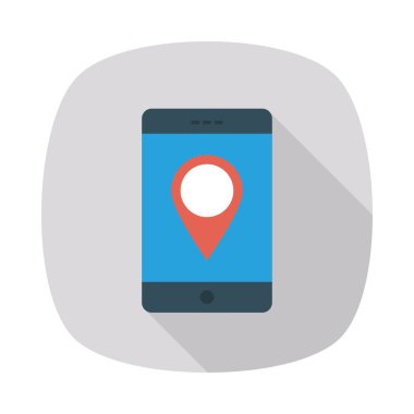 akıllı telefon ekranında yer pindüz simgesi, vektör, illüstrasyon