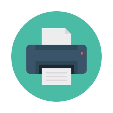 yazıcı düz simgesi, vektör, illüstrasyon