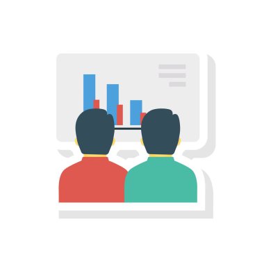 grafik düz simgesi, vektör, illüstrasyon ile sunum tahtası