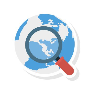 Arama büyüteç cam vektör çizim 