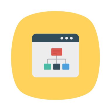 tarayıcı web sayfası düz simge, vektör, illüstrasyon