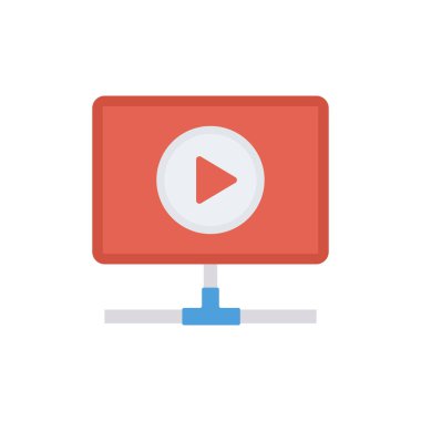 video oynatma düz simge, vektör, illüstrasyon 