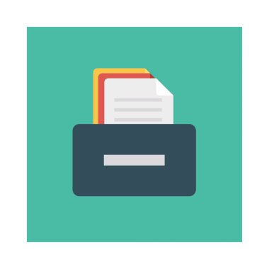 arşiv dosyaları düz simge, vektör, illüstrasyon 