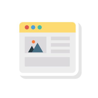 tarayıcı web sayfası düz simge, vektör, illüstrasyon