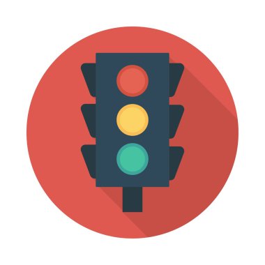 trafik ışığı düz simge, vektör, illüstrasyon