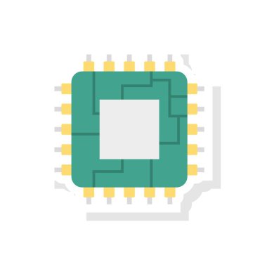 CPU işlemci çip vektör çizim 
