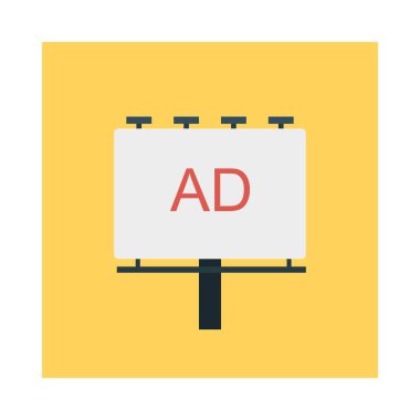 reklam panosu düz simge, vektör, illüstrasyon