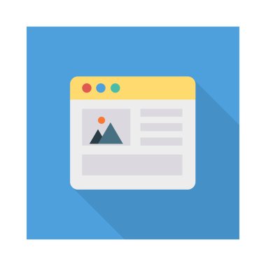 tarayıcı web sayfası düz simge, vektör, illüstrasyon