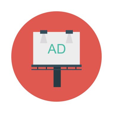 reklam panosu düz simge, vektör, illüstrasyon