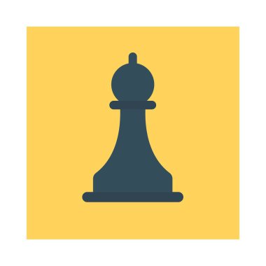 Satranç düz simgesi, vektör, illüstrasyon