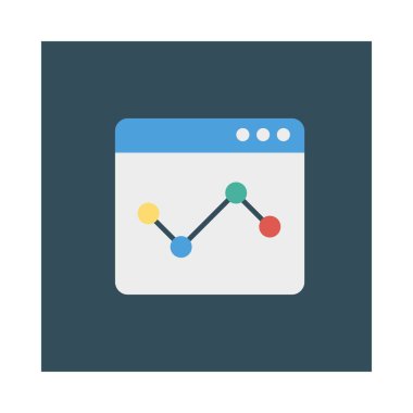 analitik grafik düz simge, vektör, illüstrasyon