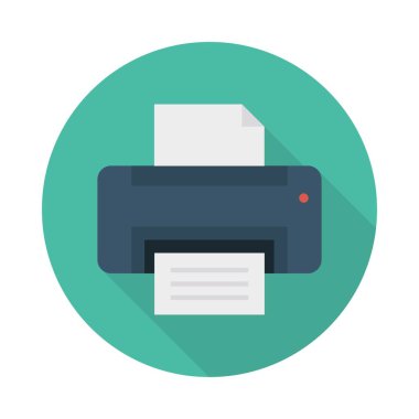 yazıcı düz simgesi, vektör, illüstrasyon