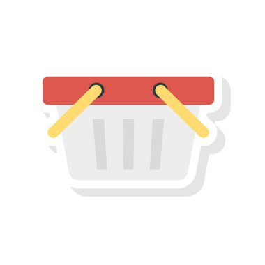 alışveriş sepeti düz simgesi, vektör, illüstrasyon