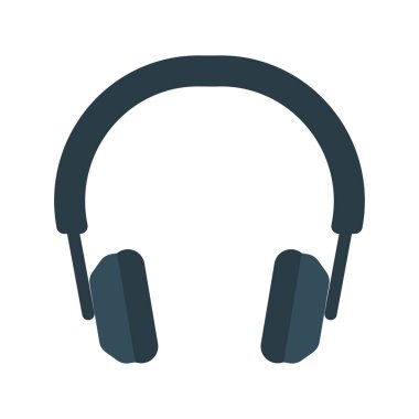 kulaklık yassı simgesi, vektör, illüstrasyon