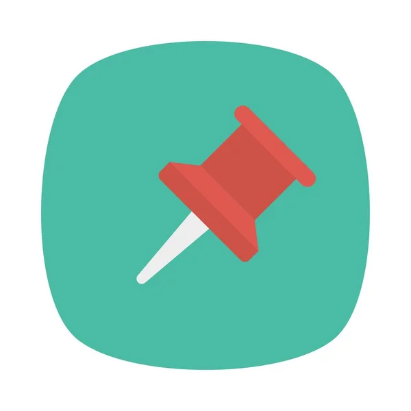 Push Pin Flat Icon Vector Illustration — стоковый вектор