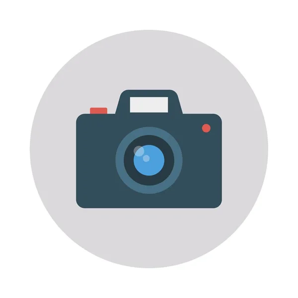 Camera Flat Icon Vector Illustration — Stock Vector