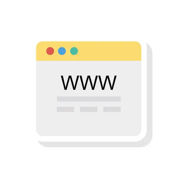 Pagina Web Del Browser Icona Piatta Vettore Illustrazione — Vettoriale Stock