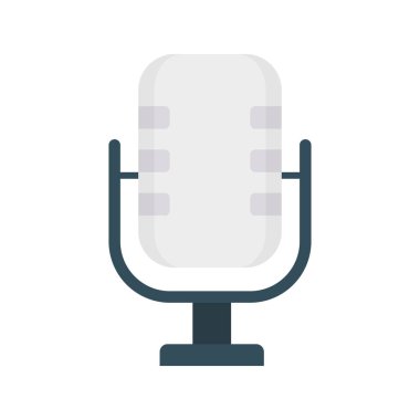 mikrofon düz simgesi, vektör, illüstrasyon