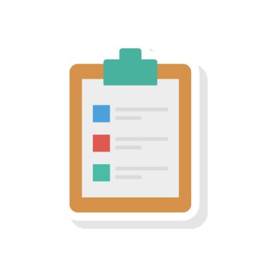 belge düz simgesi, vektör, illüstrasyon ile pano