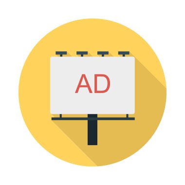 reklam panosu düz simge, vektör, illüstrasyon