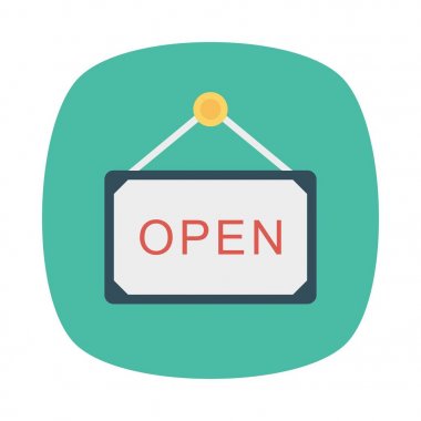 open  board   hanging   vector illustration 