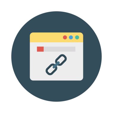 URL link chain flat icon, vector, illustration