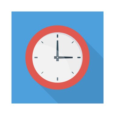 Saat düz simgesi, vektör, illüstrasyon