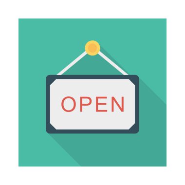 open  board   hanging   vector illustration 