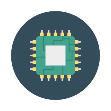 CPU işlemci çip vektör çizim