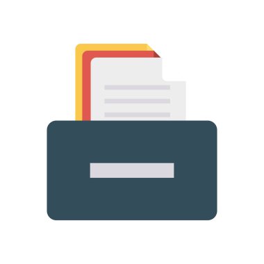 arşiv dosyaları düz simge, vektör, illüstrasyon 