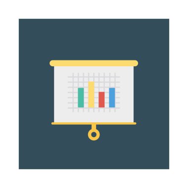 analitik grafik düz simge, vektör, illüstrasyon