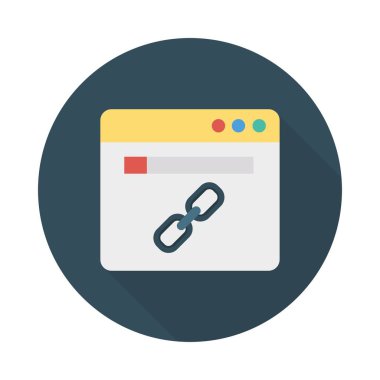 URL link chain flat icon, vector, illustration