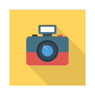 Kamera düz simgesi, vektör, illüstrasyon