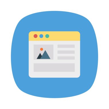 tarayıcı web sayfası düz simge, vektör, illüstrasyon