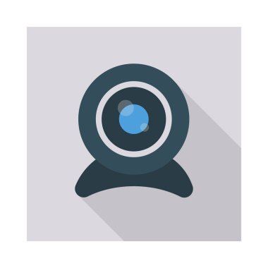 web kamerası düz simge, vektör, illüstrasyon