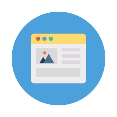 tarayıcı web sayfası düz simge, vektör, illüstrasyon
