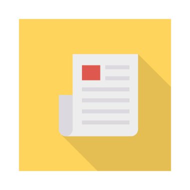 gazete düz simge, vektör, illüstrasyon