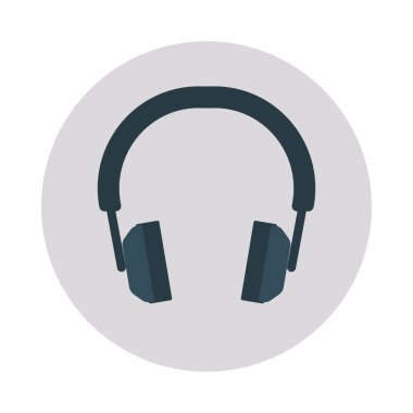 kulaklık yassı simgesi, vektör, illüstrasyon