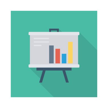 grafik düz simgesi, vektör, illüstrasyon ile sunum tahtası