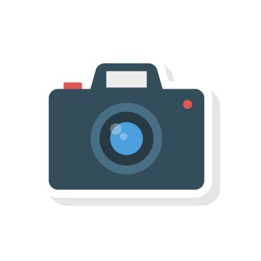 Kamera düz simgesi, vektör, illüstrasyon