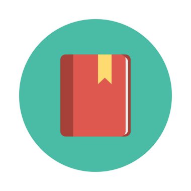 yer imi düz simge, vektör, illüstrasyon ile kitap