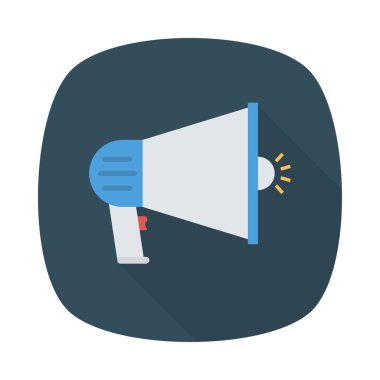 reklam megafon düz simge, vektör, illüstrasyon