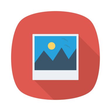 Resim düz simgesi, vektör, illüstrasyon