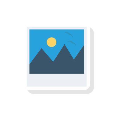 Resim düz simgesi, vektör, illüstrasyon