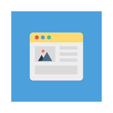 tarayıcı web sayfası düz simge, vektör, illüstrasyon