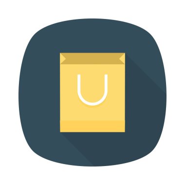 Alışveriş poşeti düz simge, vektör, illüstrasyon