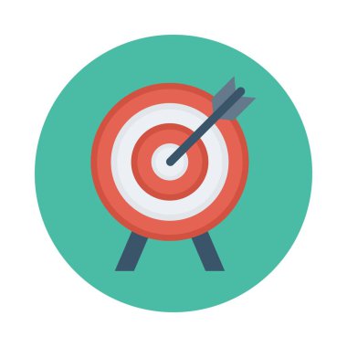 Düz hedef simgesini, vektör, illüstrasyon